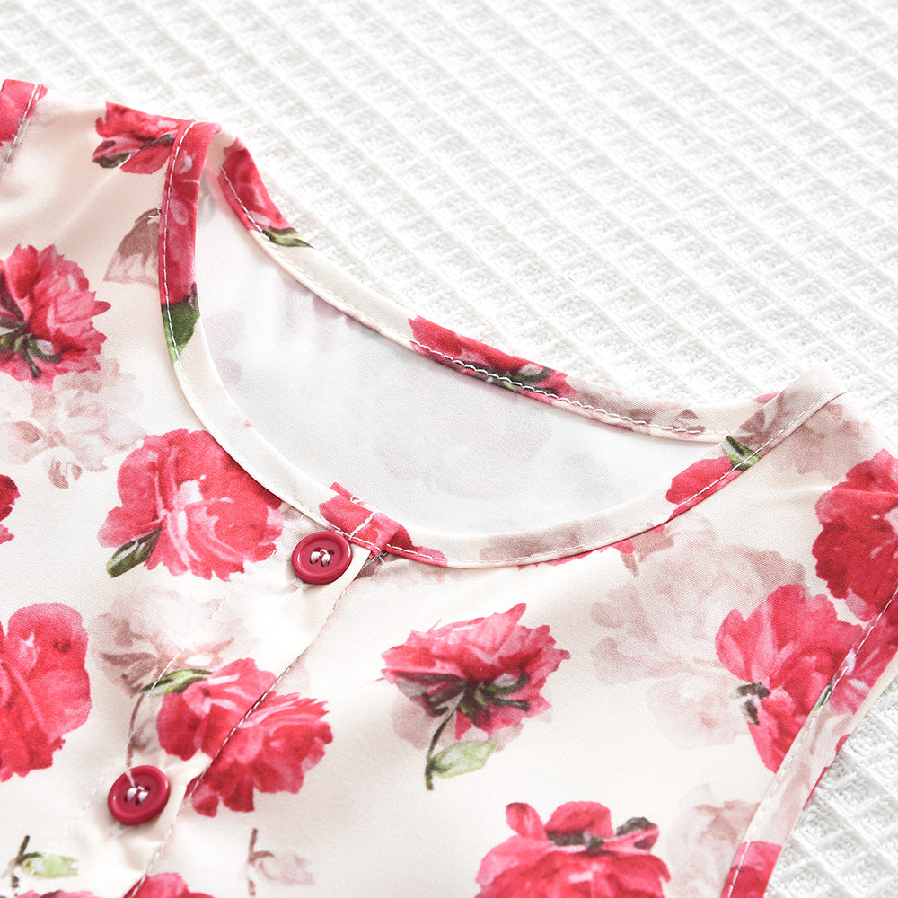 Girls' Floral Top+Trousers Vintage Set