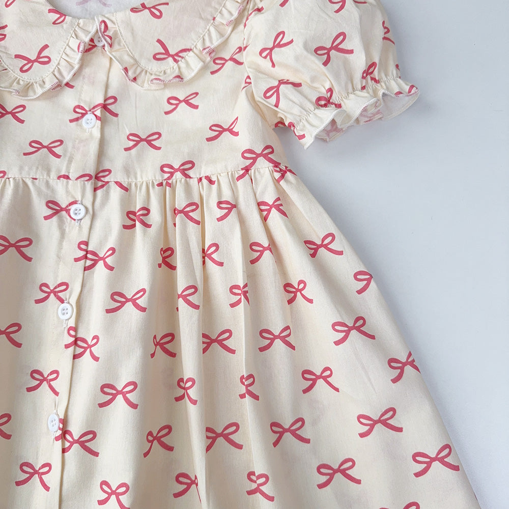 Girls' Bow-knot Printing Cute Baby Dress
