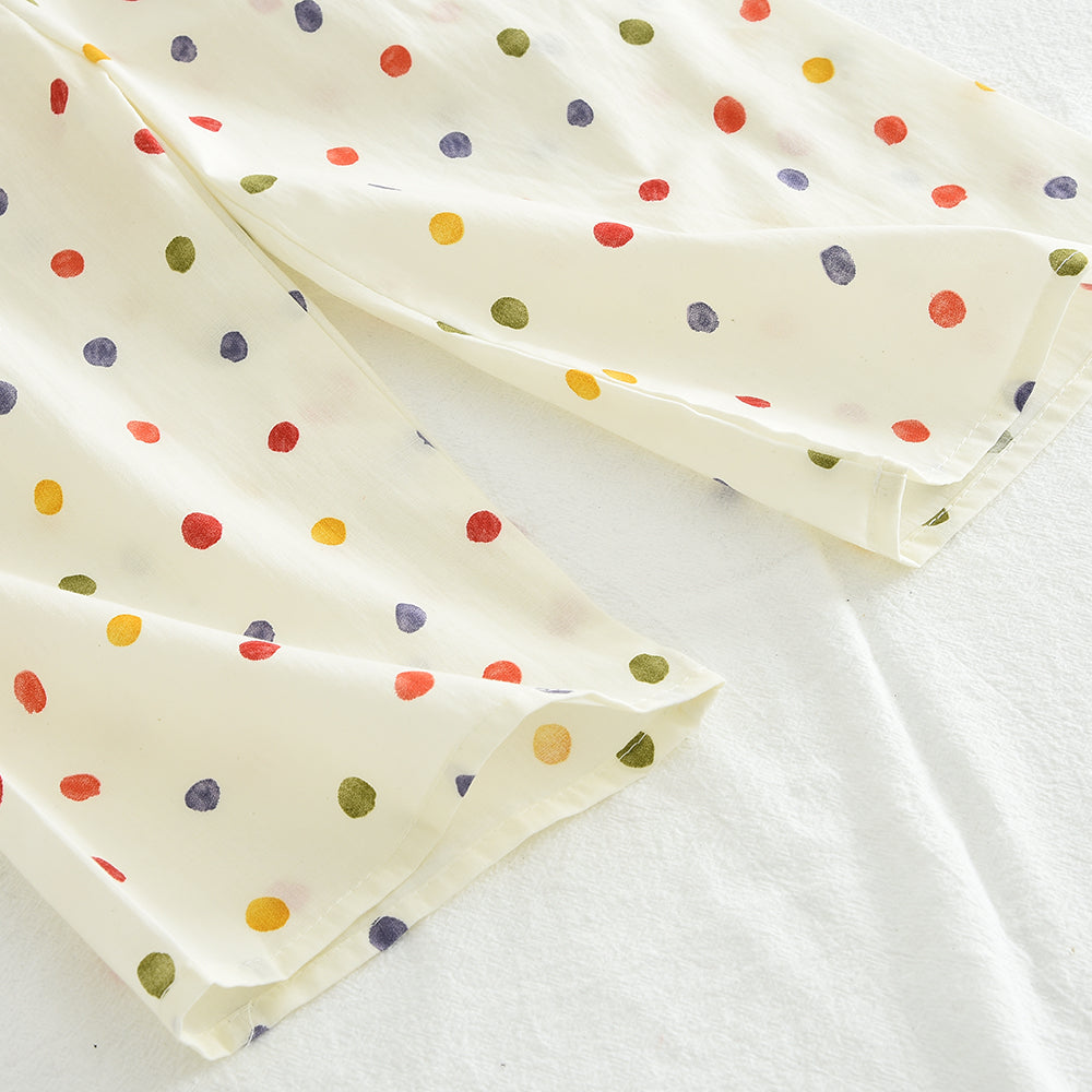 Girls' Colorful Polka Dots Trousers Cotton Set