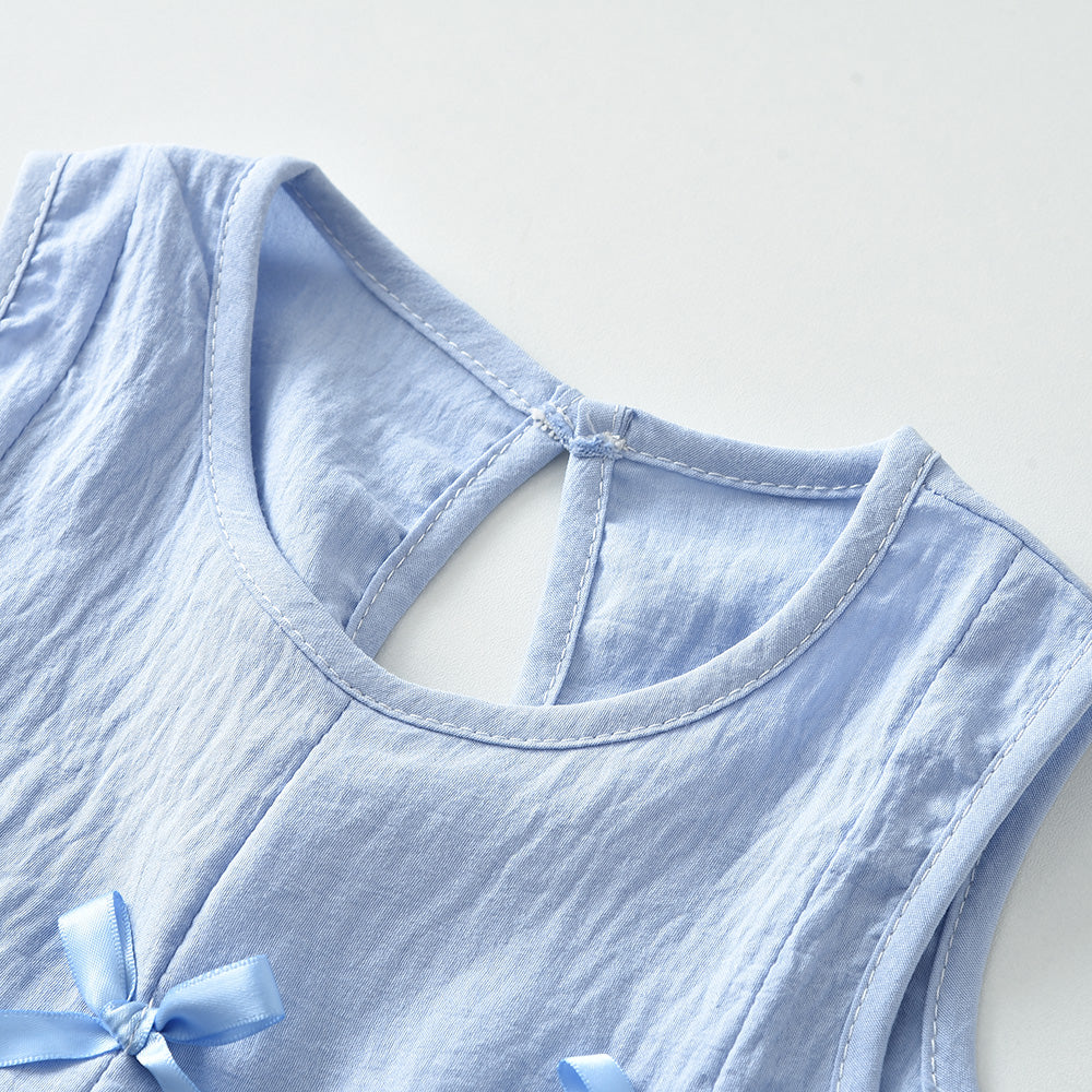 Girls' Bow-knot Soft Top+Pant Set