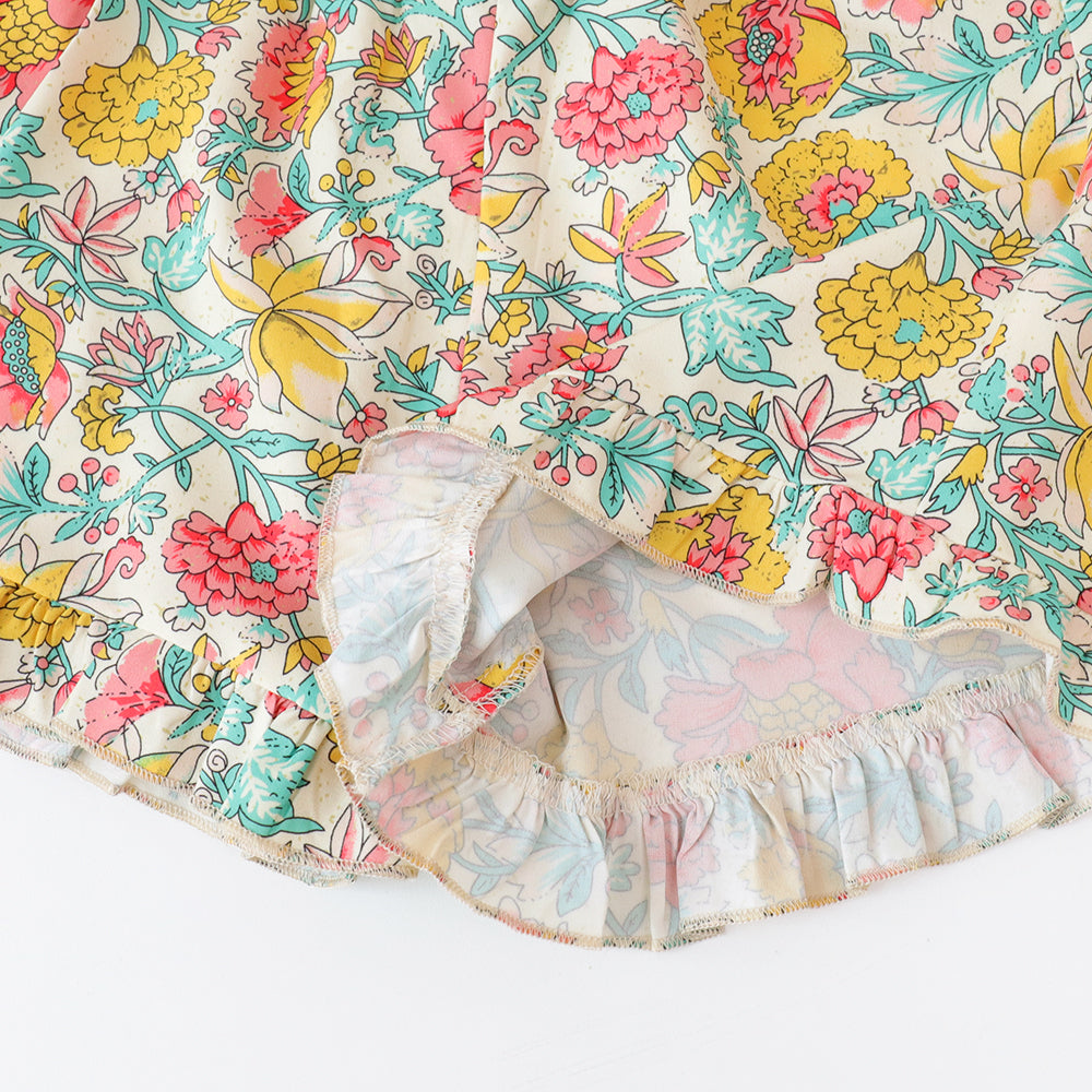 Girls' Floral Printing Shorts Set