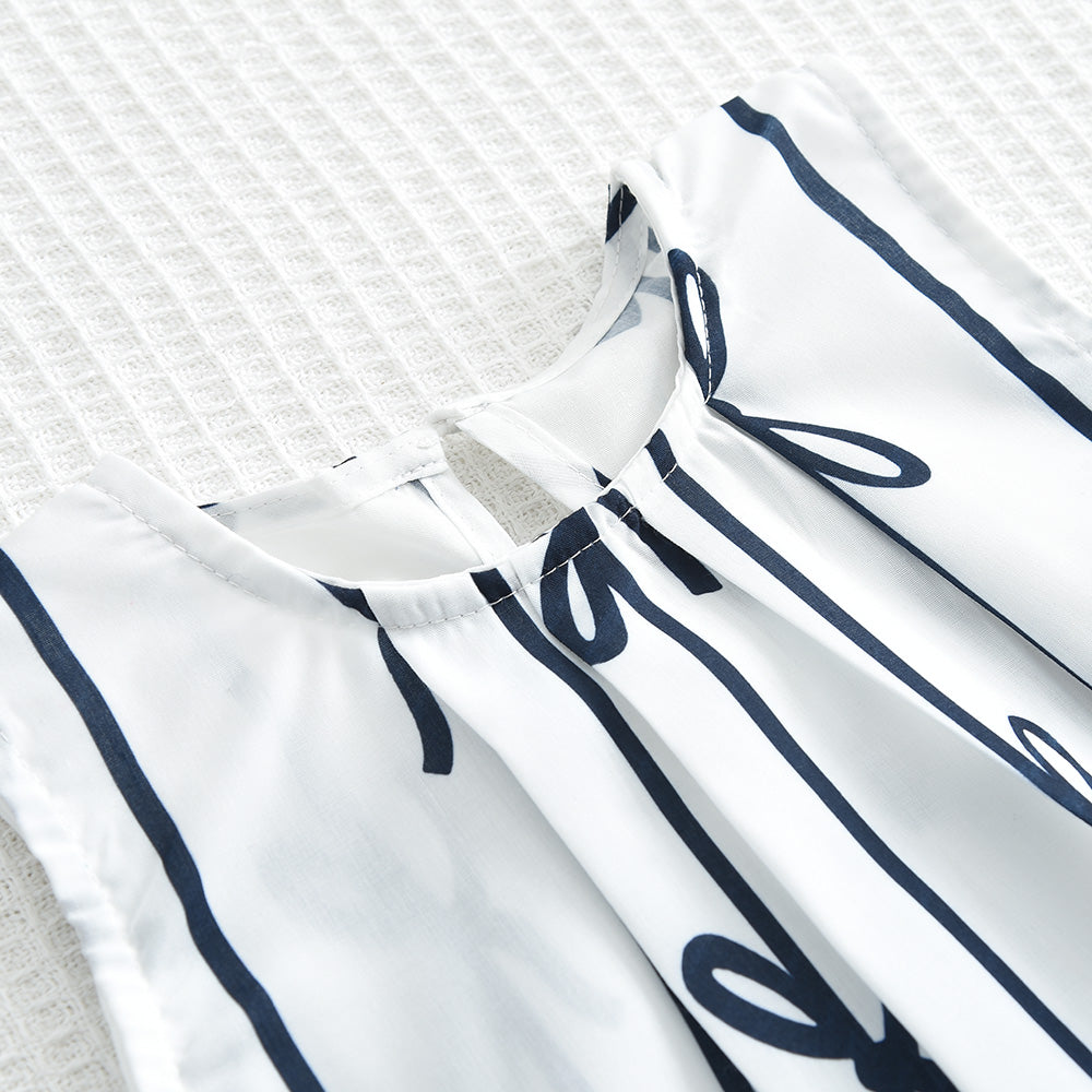 Girls' Bow-knot Printing Trousers Set