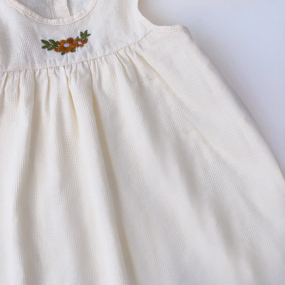 Girls' Floral Embroidery Cotton Dress