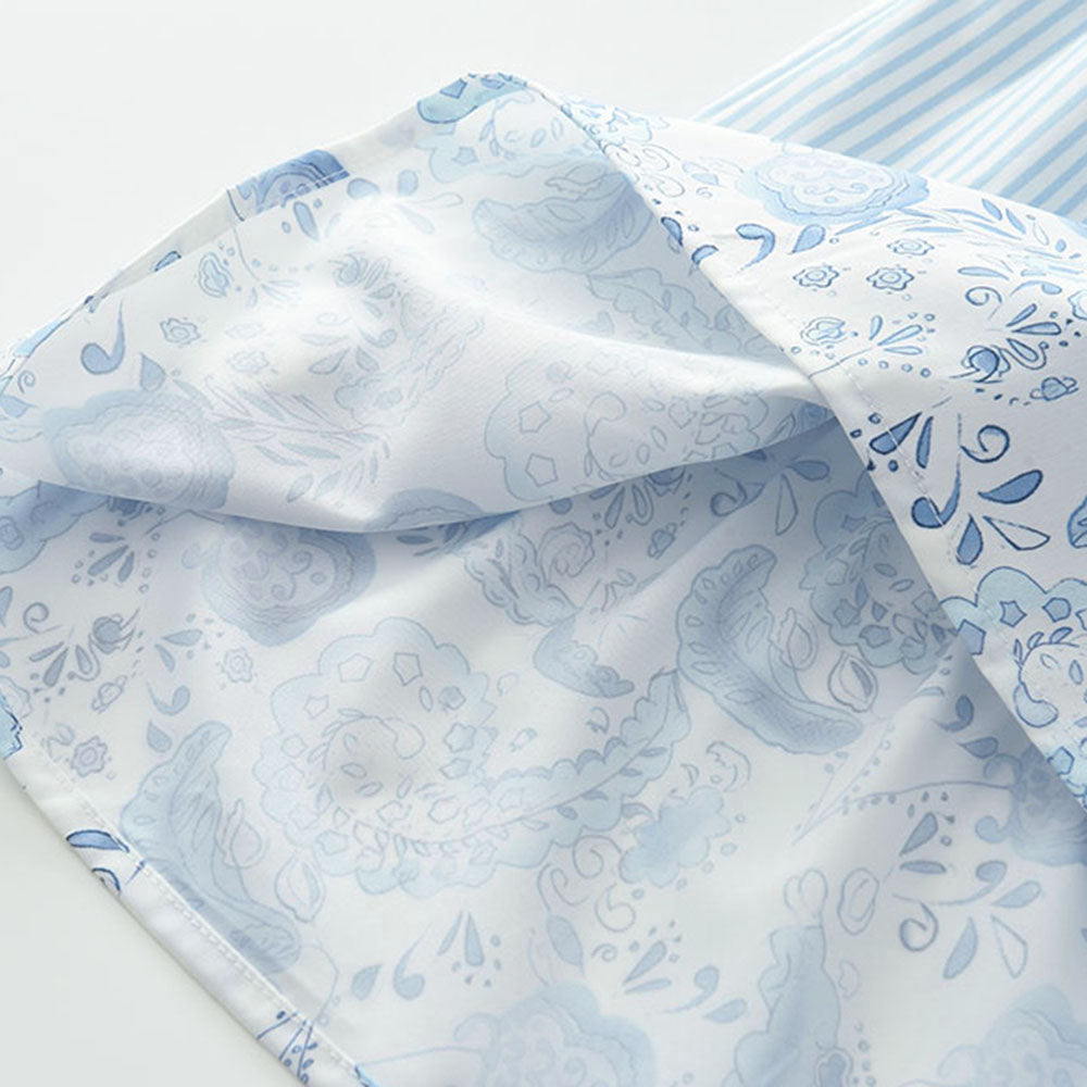 Girls' Print Patchwork Dress Adjustable Shoulder Strap Sundress