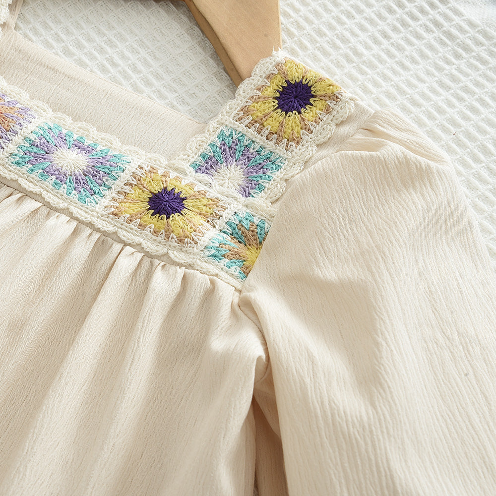Girls' Ethnic Style Embroidery Casual Set