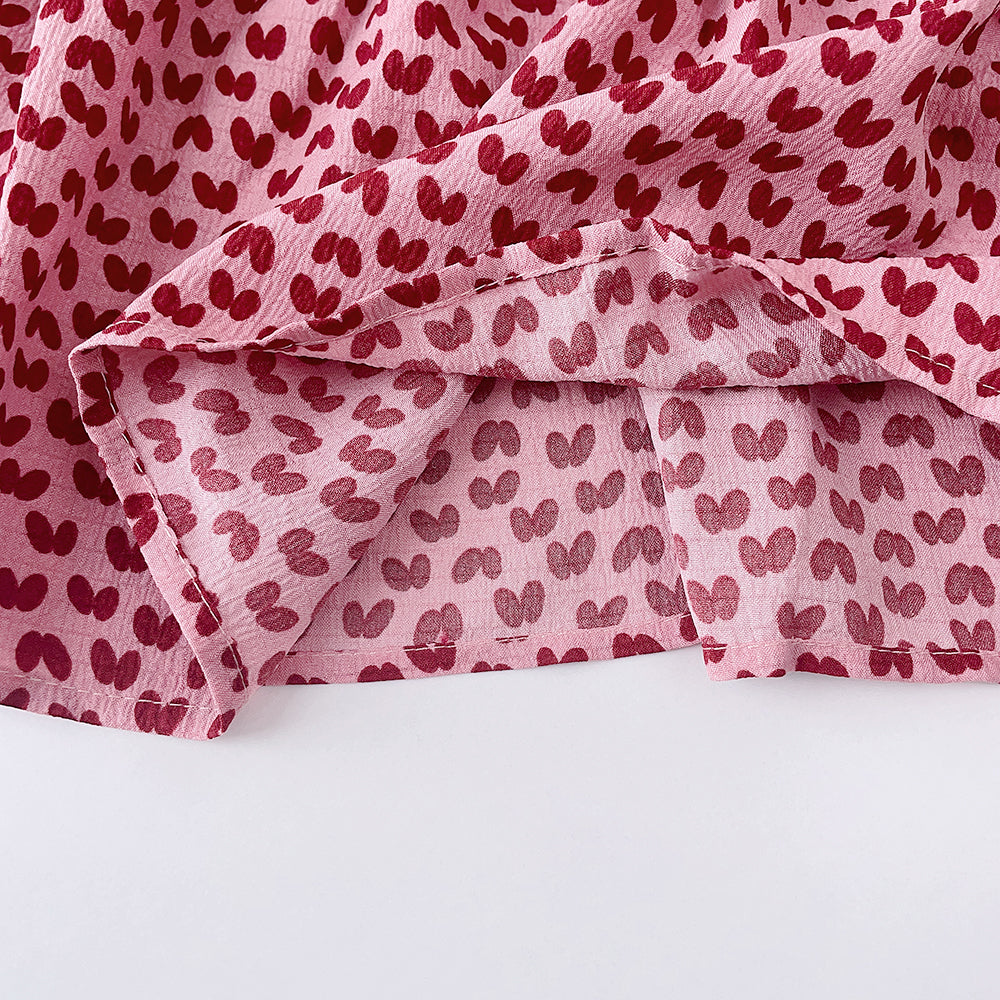 Girls' Cartoon Print Patchwork Casual Dress