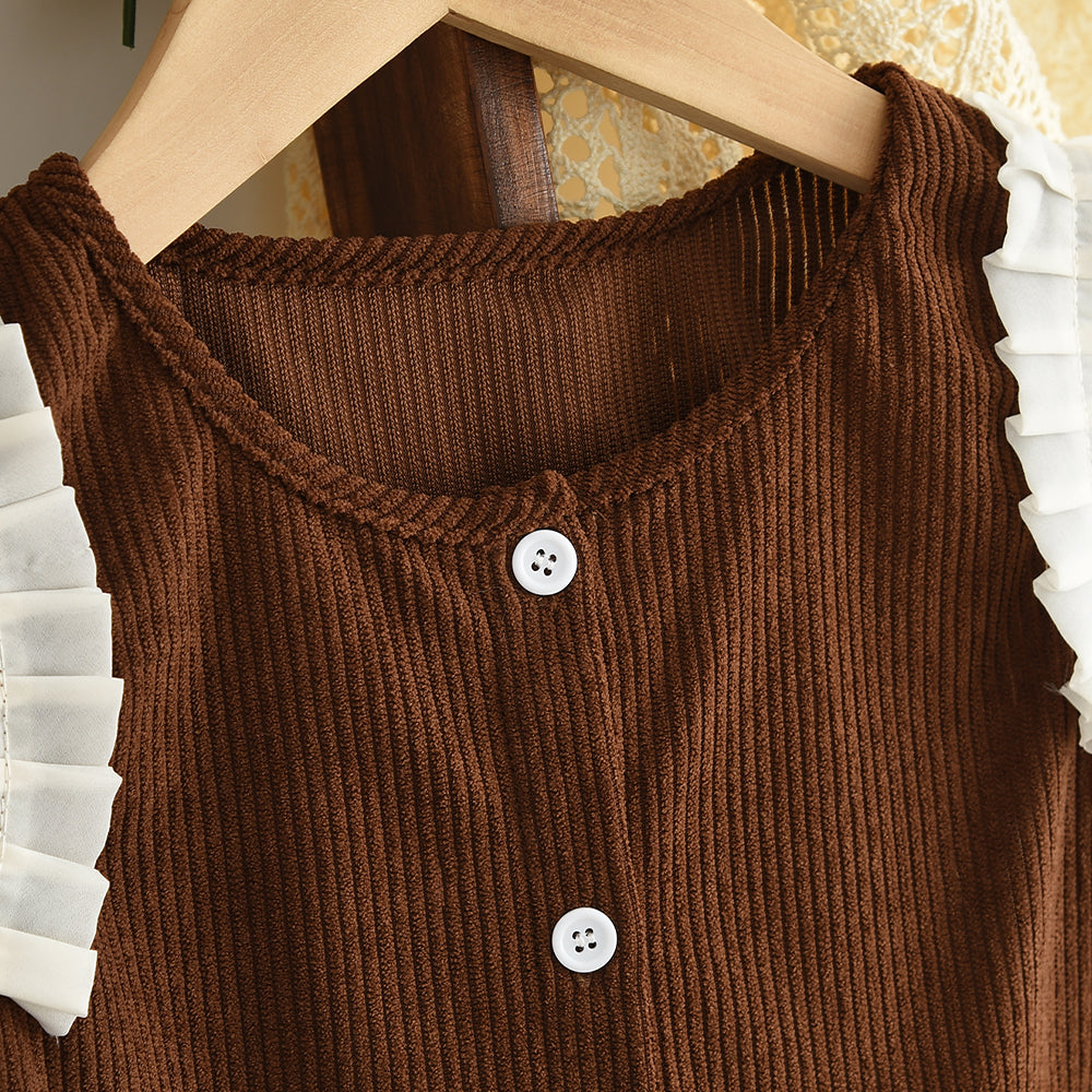 Girls' Long Sleeve T-shirt+Vest+Trousers 3pcs Set