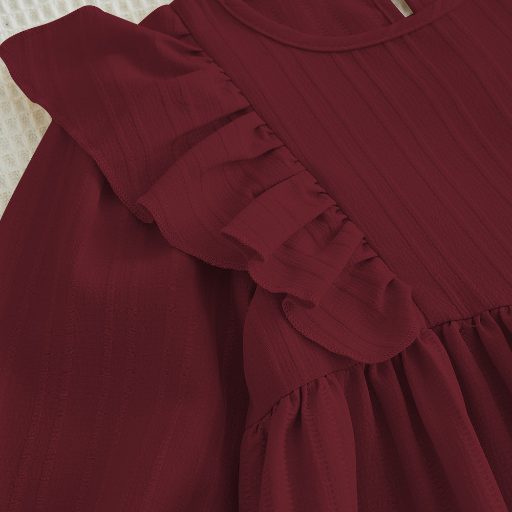 Girls' Long Sleeve Christmas Casual Dress