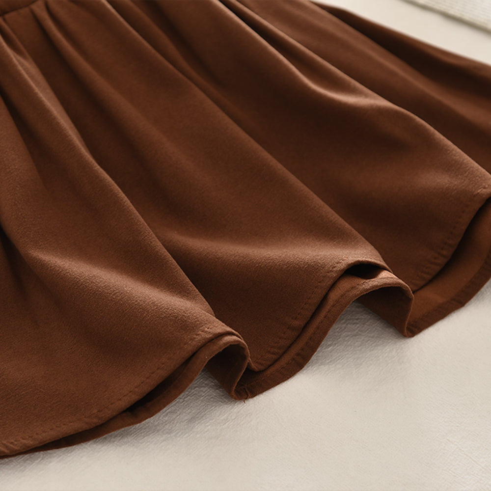 Bow Fluffy Top+Skirt 2pcs Girls' Casual Set