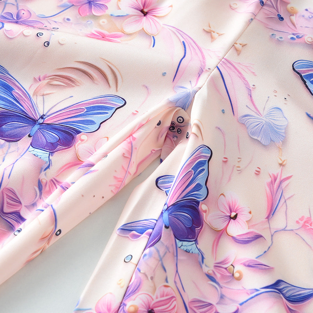 Girls' Butterfly Printing Bow-knot Set