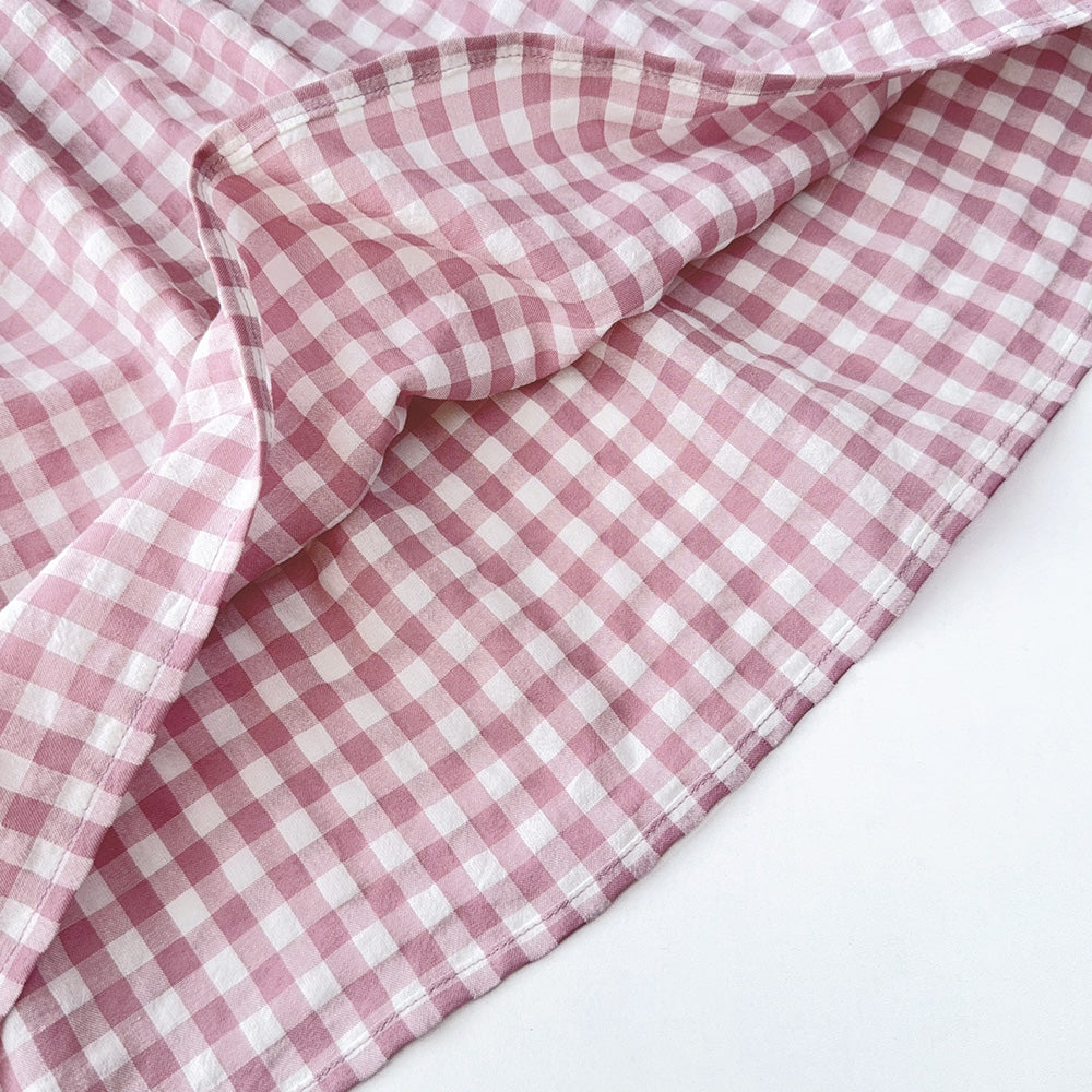 Girls' Plaid Pattern Lace Dress