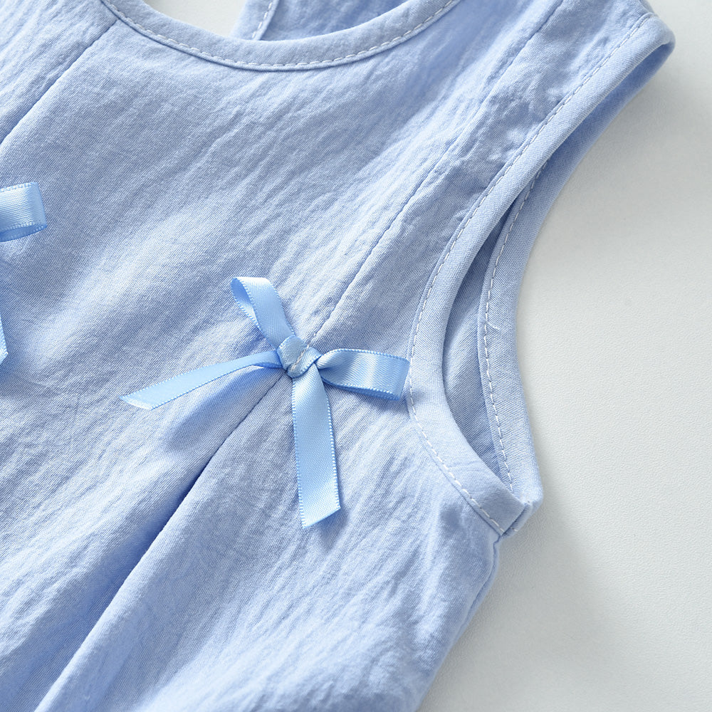 Girls' Bow-knot Soft Top+Pant Set