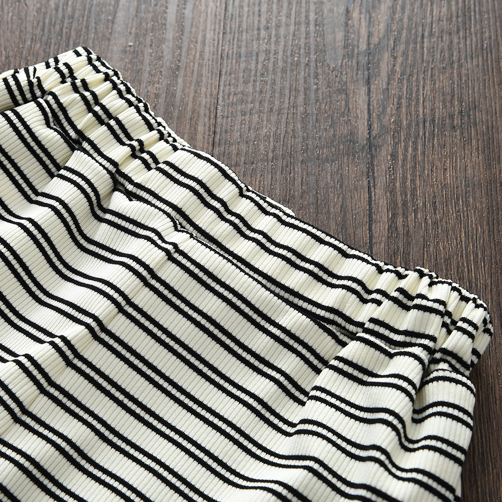 Girls' Stripes Sun-top+Shorts Vacation Set