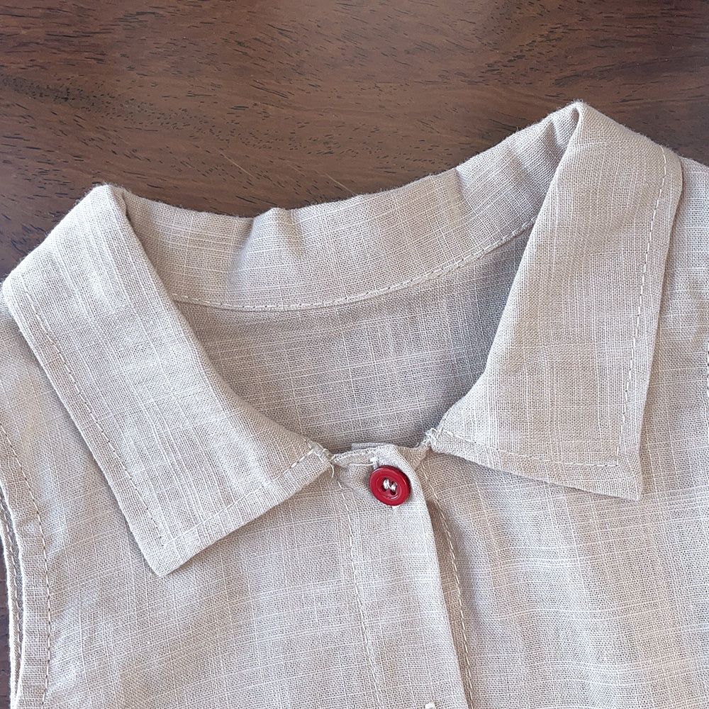 Girls' Colorful Buttons Cotton Dress