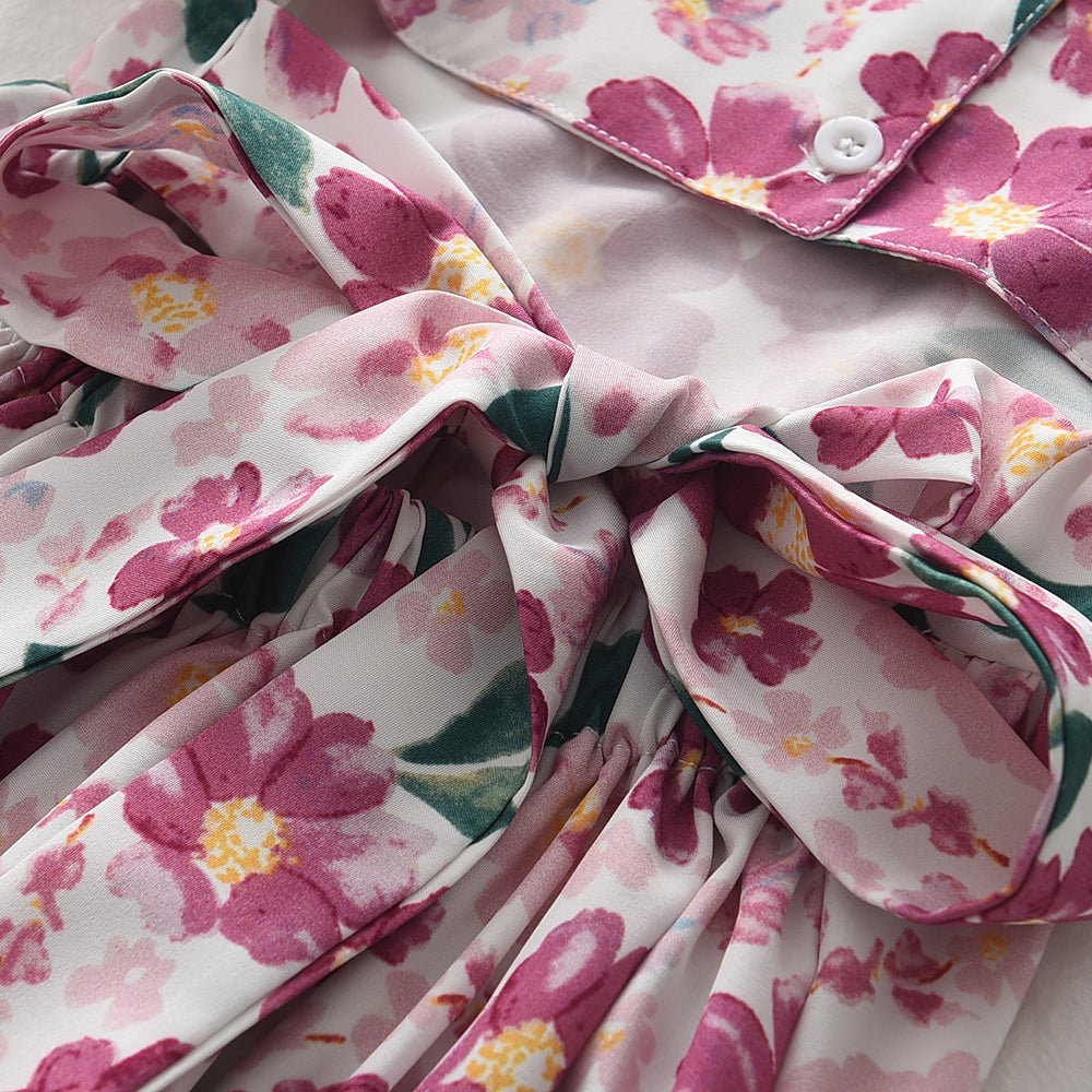Girls' Floral Printing Vacation Dress