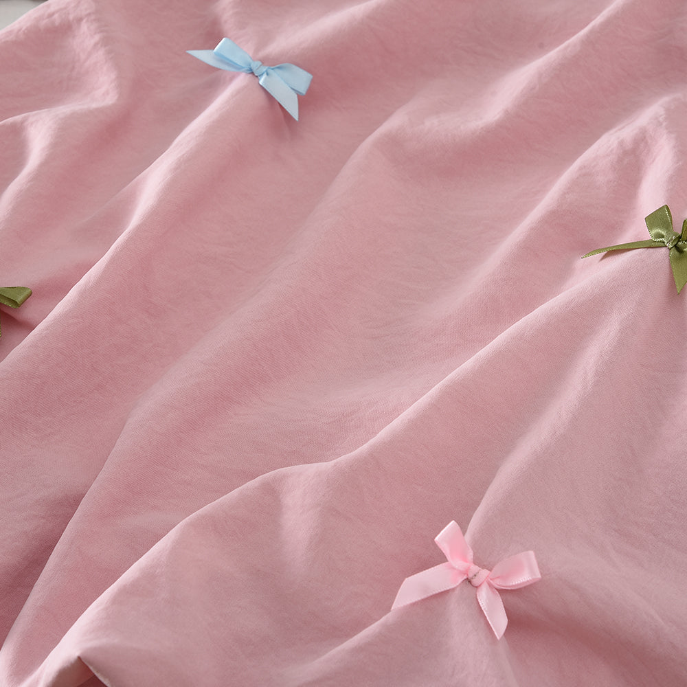 Girls' Colorful Bow-knots Loose Puff Dress