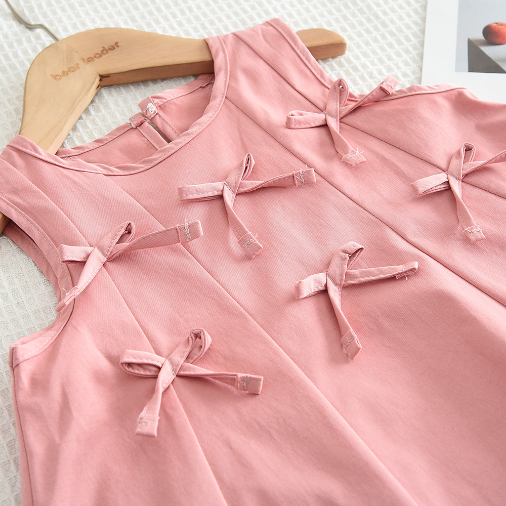Girls' Bow-knot Sleeveless Princess Dress
