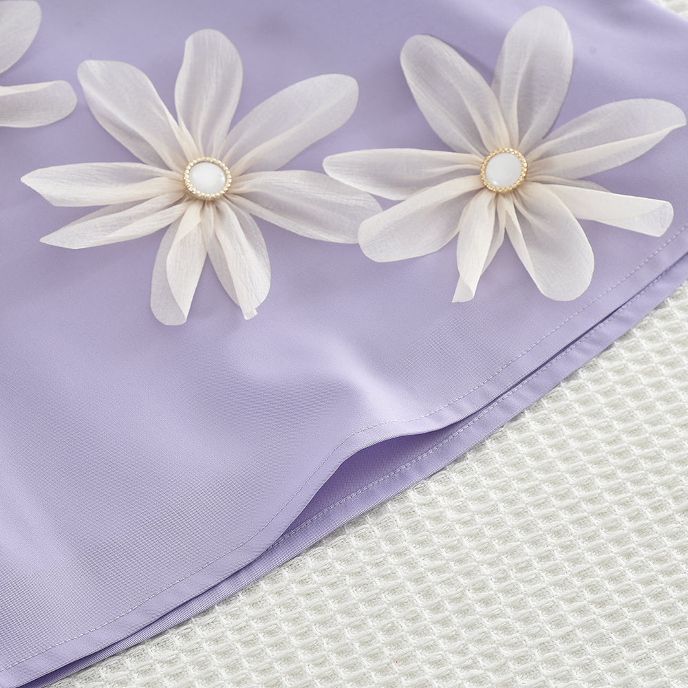 Girls' Flowers Shorts Elegant Set