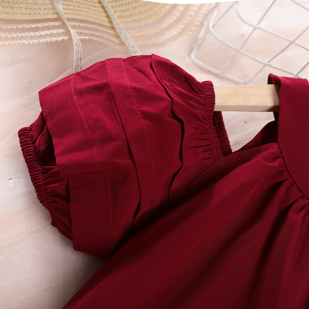 Girls' Short Sleeve Elegant Ceremonial Dress