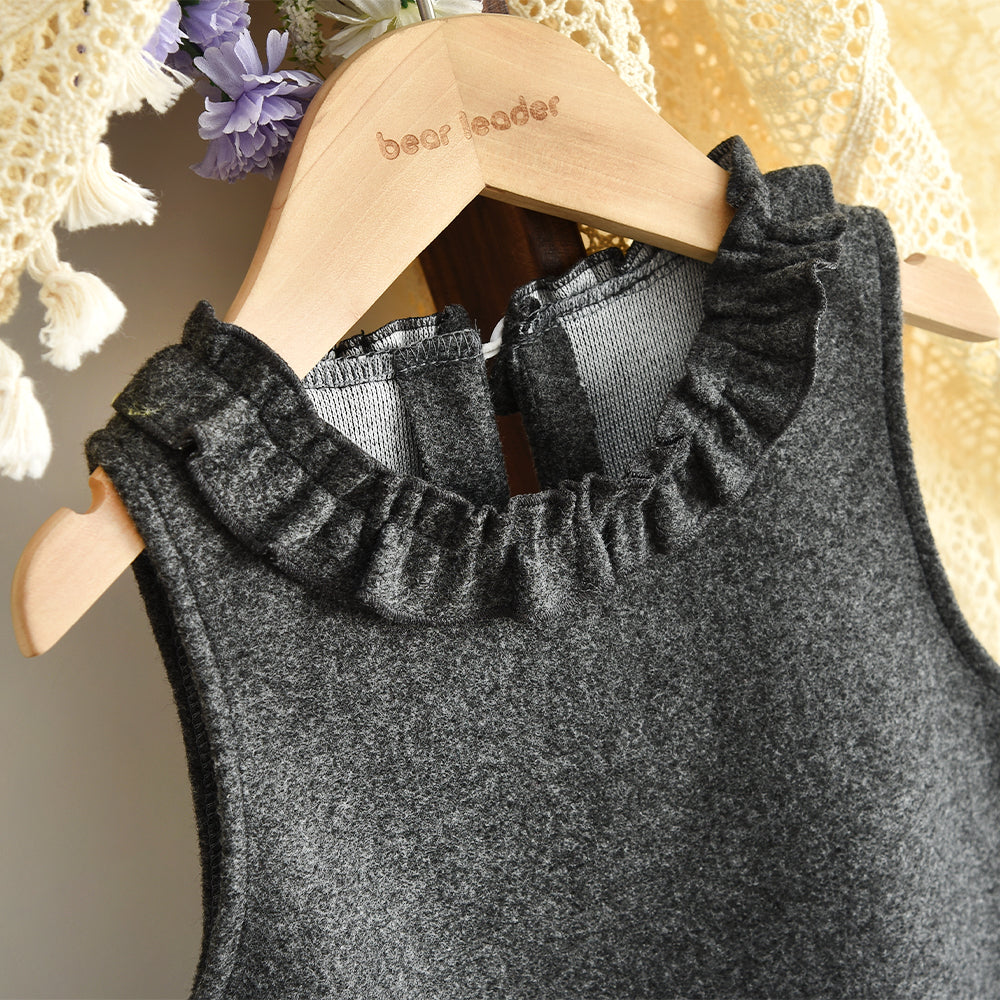 Girls' Long Sleeve T-shirt Vest Dress 2pcs Set