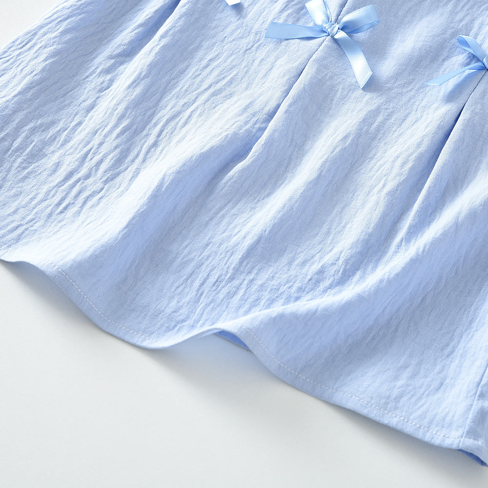 Girls' Bow-knot Soft Top+Pant Set