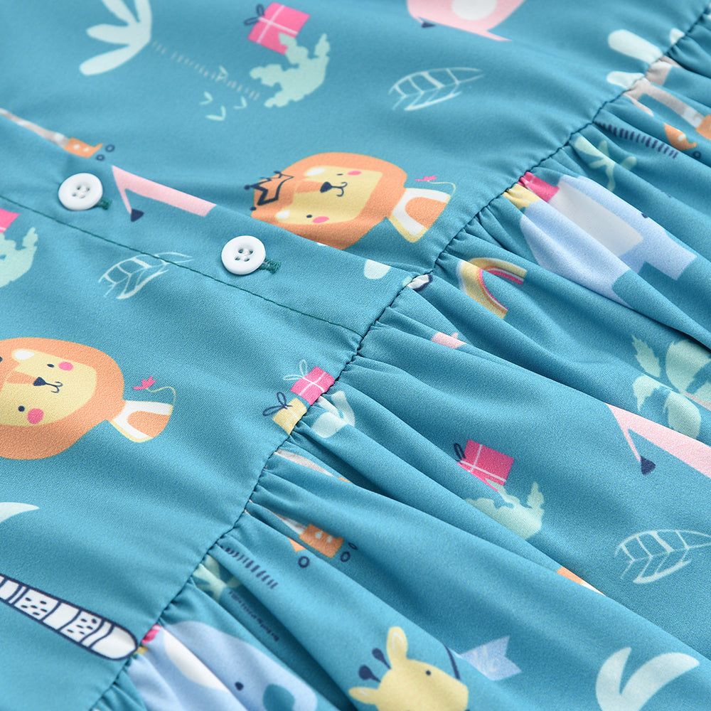 Girls' Cartoon Printing Cute Dress