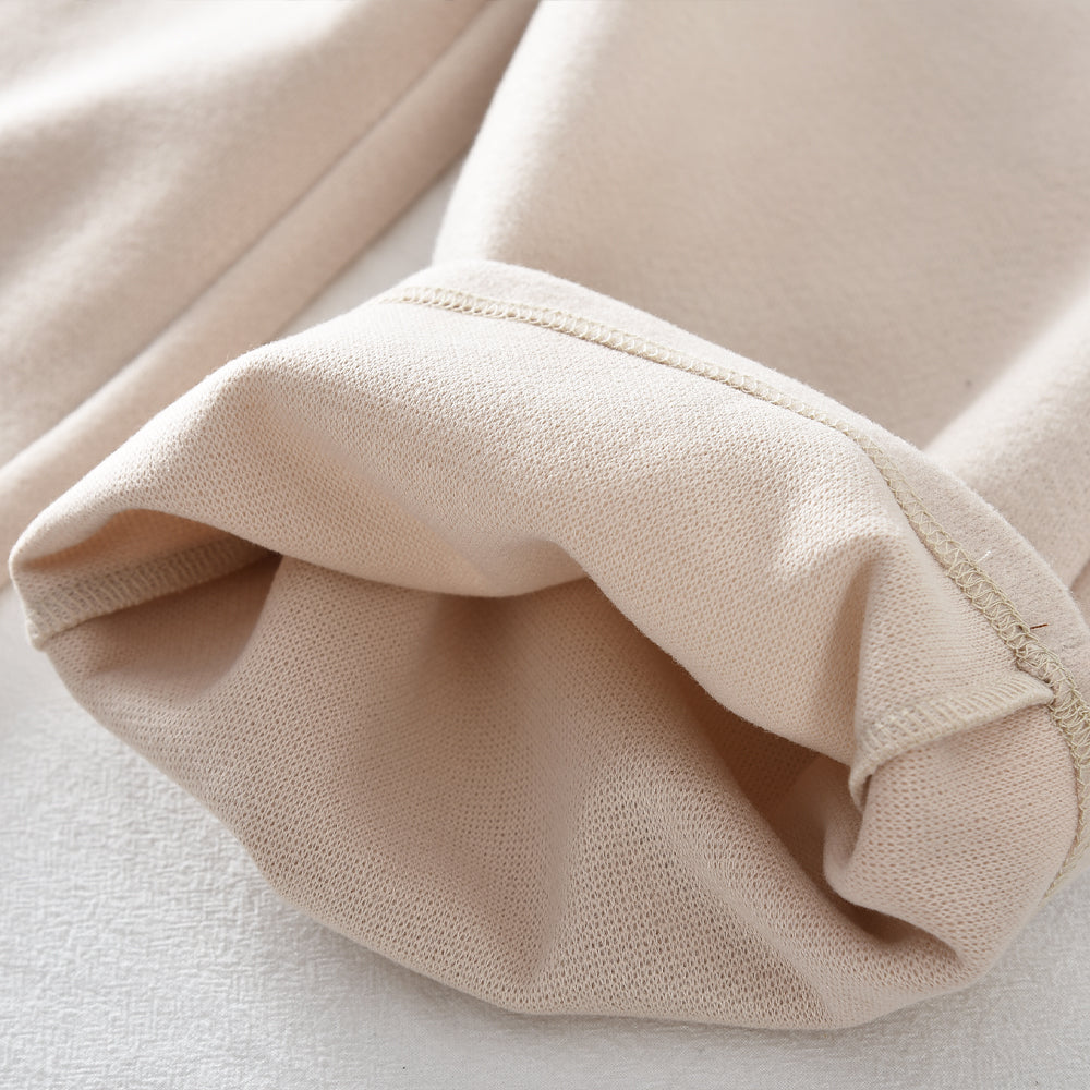 High Collar Stretchy Long Sleeve T-shirt+Suspender Trousers Girls' Set