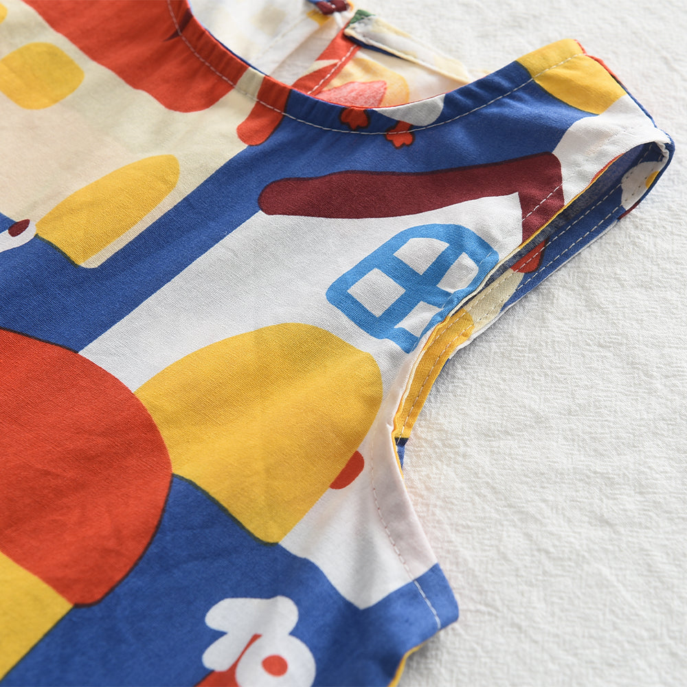 Girls' Cartoon Printing Casual Dress