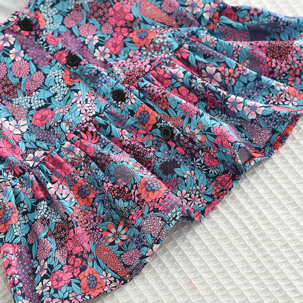 Girls' Floral Printing Top+Trousers Set