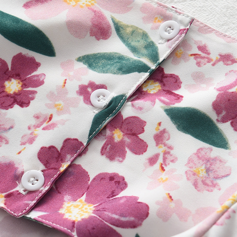 Girls' Floral Printing Vacation Dress