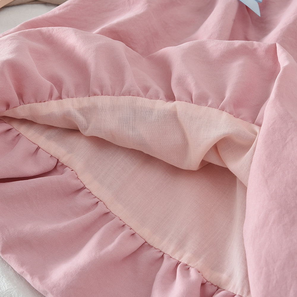 Girls' Colorful Bow-knots Loose Puff Dress