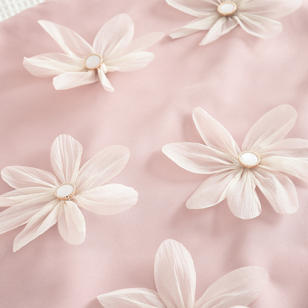 Girls' Elegant Three-dimensional Floral Dress