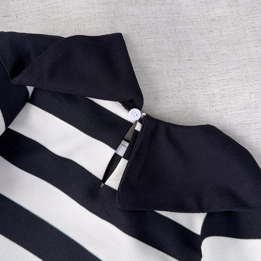 Girls' Classic Black&white Stripes Dress