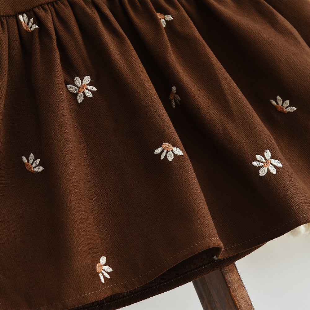 Baby Girls' Flower Embroidery Seasonal Fashion Dress