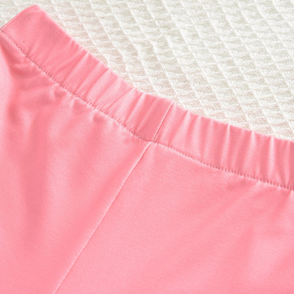 Girls' Bow-knot Printing T-shirt+Shorts Pajamas