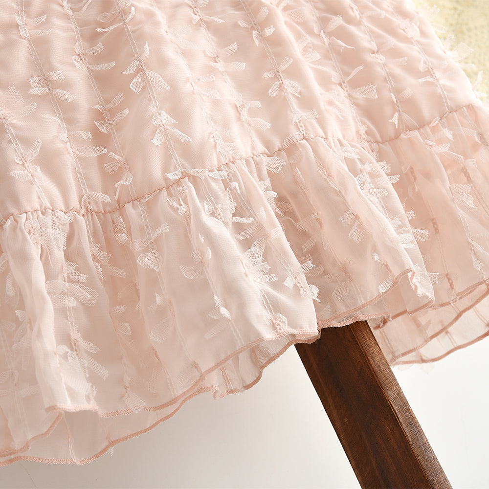 Girls' Art Design Mesh Dress
