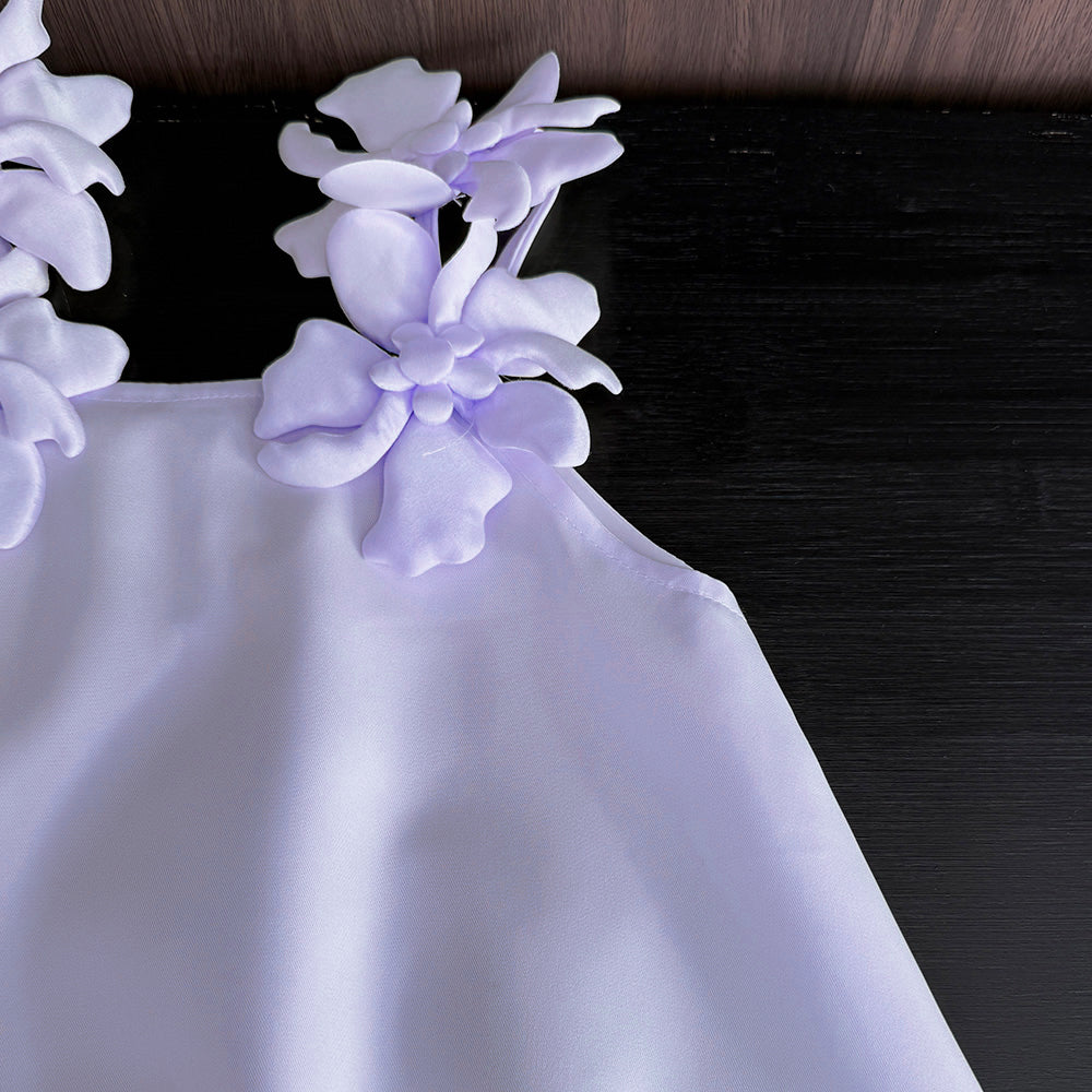 Girls' Floral Sleeve Sun Dress