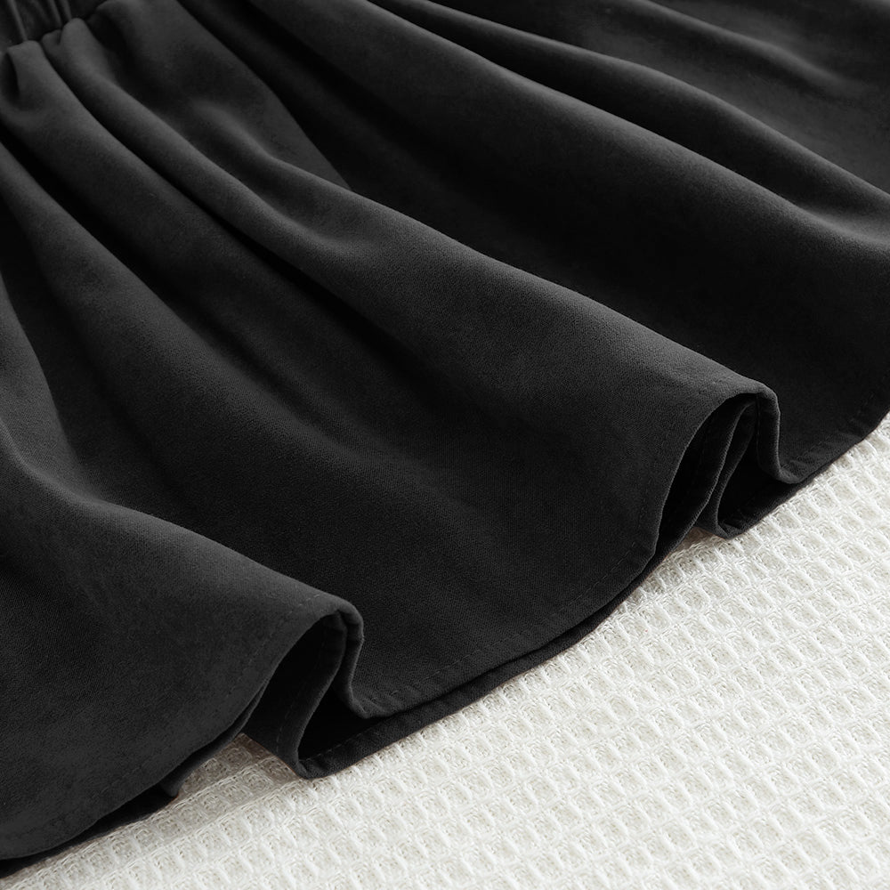 Girls' Bow Fluffy Top+Skirt 2pcs Casual Set