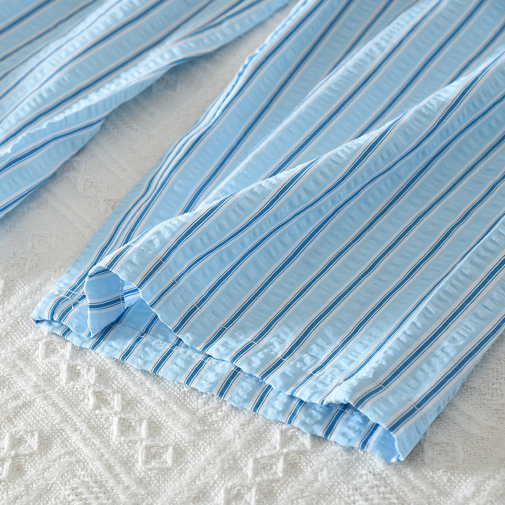 Bow Ruffle Vest+Pants Stripes Girls' Casual Set