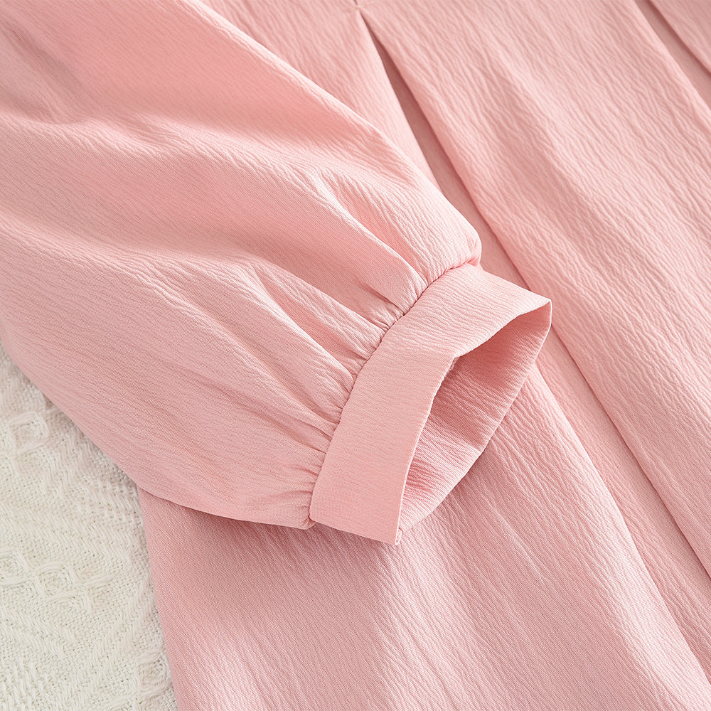 Girls' Bow-knot Long Sleeve Casual Dress