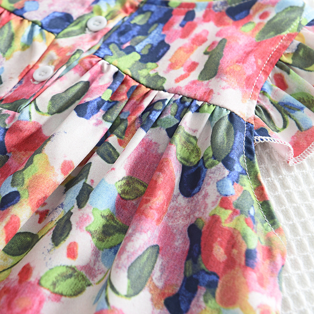 Girls' Colorful Printing Casual Dress