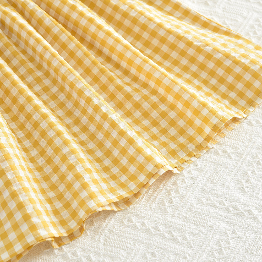 Girls' Lace Plaid Pattern Cute Dress