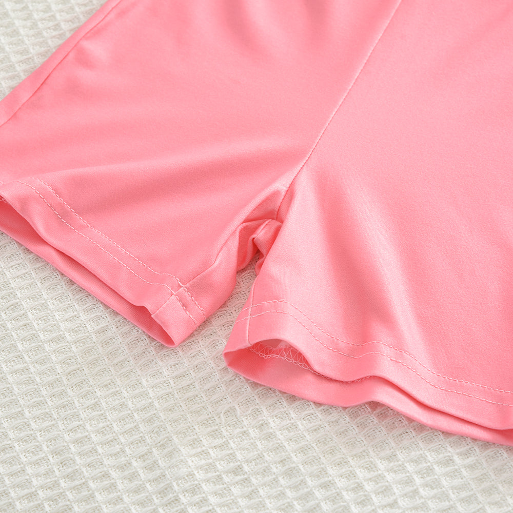 Girls' Bow-knot Printing T-shirt+Shorts Pajamas