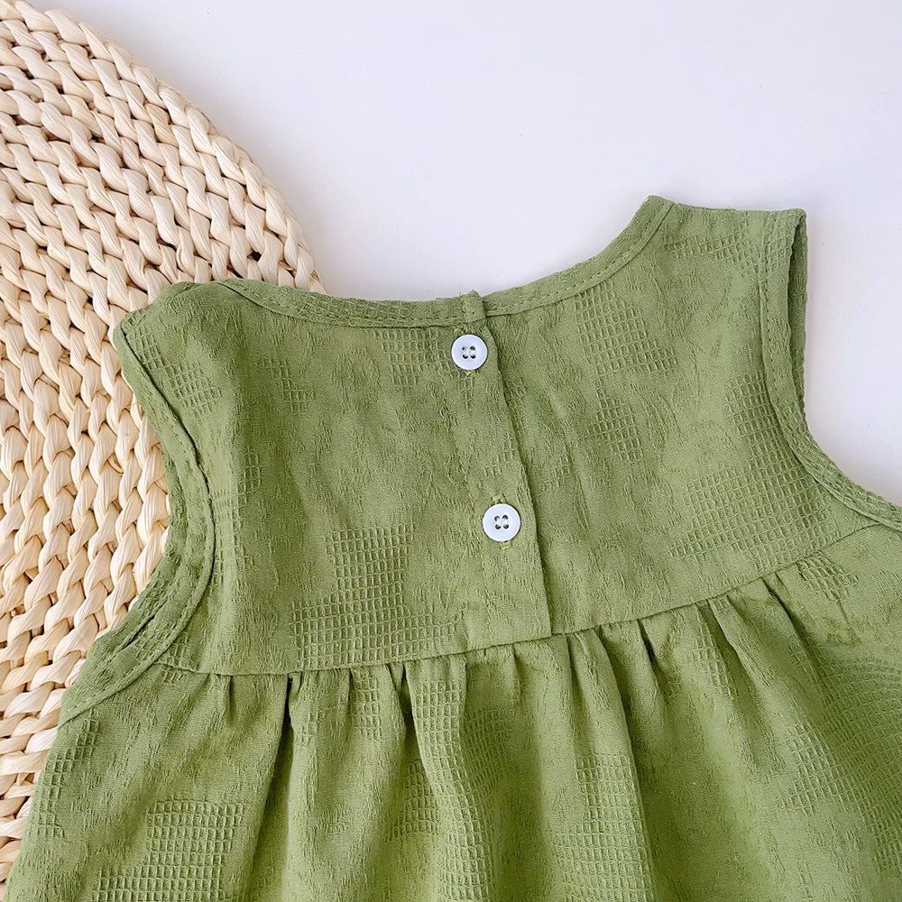 Girls' Floral Embroidery Cotton Dress