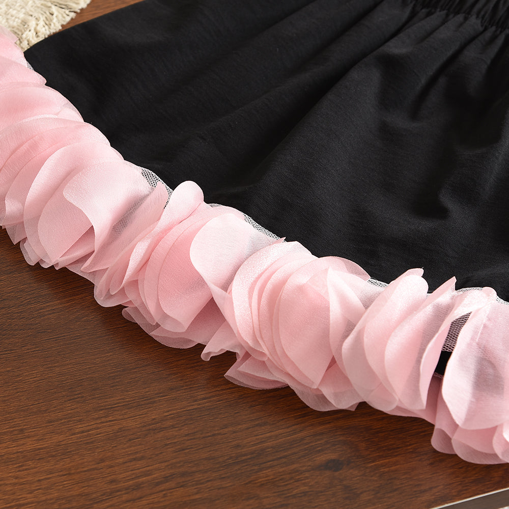 Mesh Lace Vest+Elegant Skirt 2pcs Design-forward Girls' Clothes