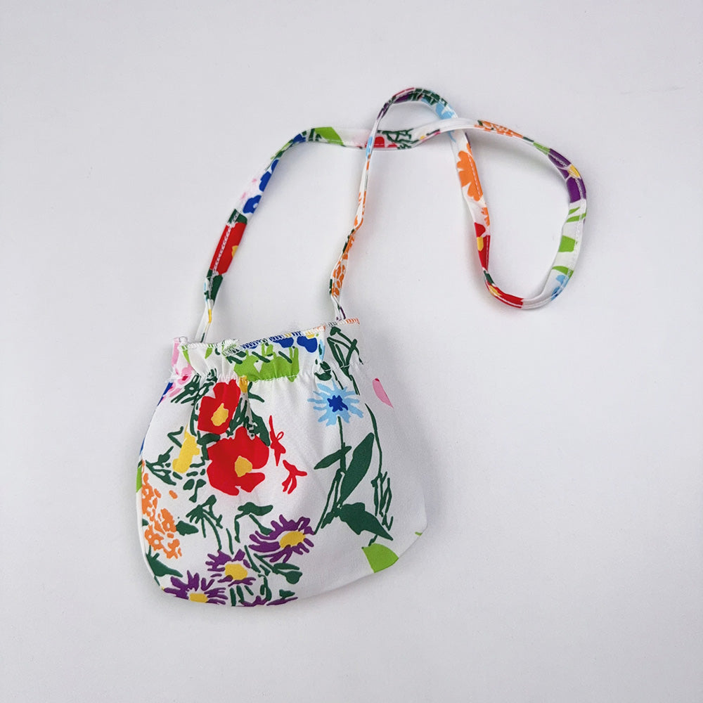 Girls' Floral Printing Sun Dress+Bag