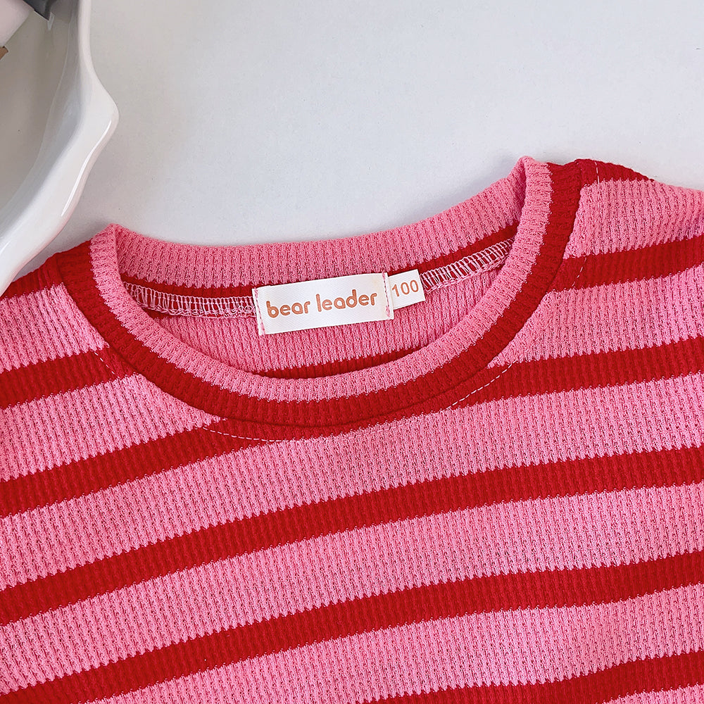 Girls' Stripe T-shirt+Pant Fashion Set