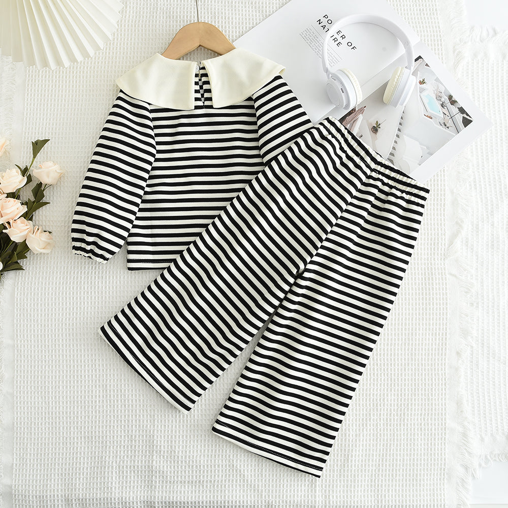 Girls' Stripes Cute Casual Set