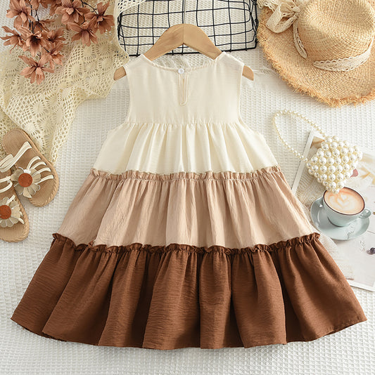 Girls' Lace Patchwork Cake Dress