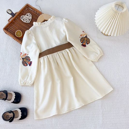 Girls' Ancient Printing Vintage Dress